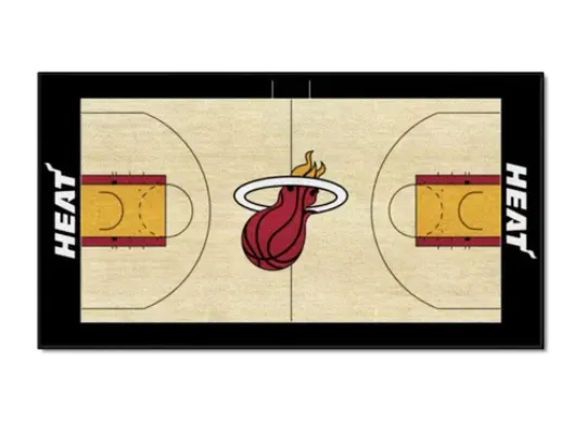 Fanmats Miami Heat NBA 2 ft. x 4 ft. NBA Court Runner Rug Basketball Court Mat