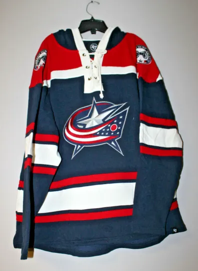 Columbus Blue Jackets Lacer jersey mid weight cotton hoodie