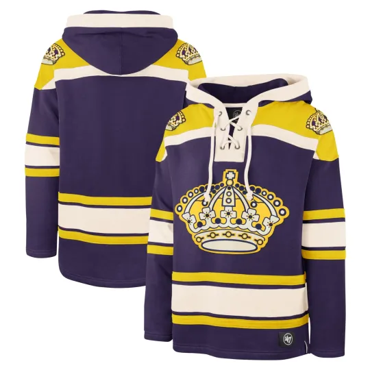 Discover Men's '47  Purple Los Angeles Kings Hockey Lacer Hoodie