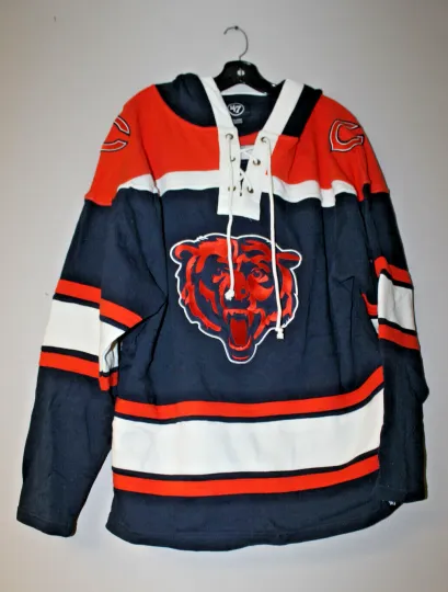 New football Chicago superior lacer old time midweight cotton hoodie