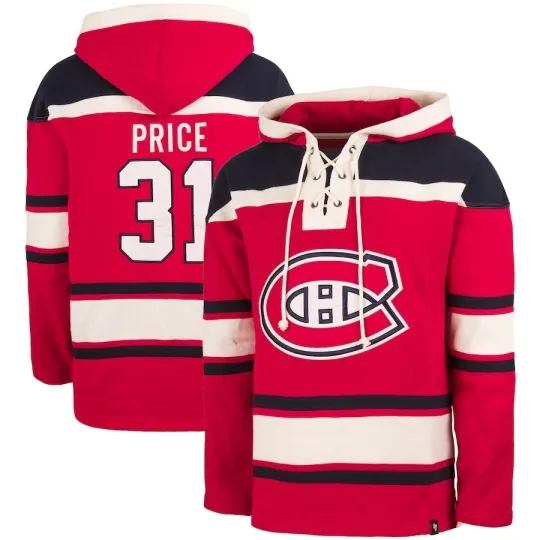 Carey Price Montreal Canadiens '47 Lacer Player Name & Number Pullover Hoodie