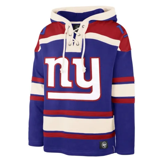 Discover Men’s New York Giants Lacer Hockey Jersey Hoodie