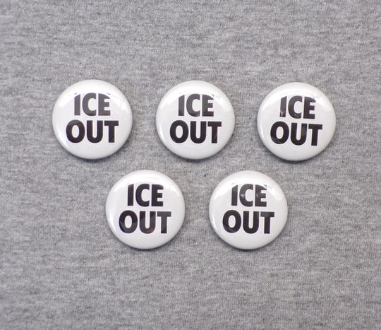 Discover Ice Out Set of Five 1.25 Buttons Protest Minneapolis I.C.E. Immigration 2026 Vibe