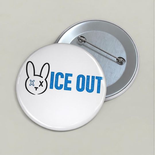 Bunny ICE Out Pin Button, Abolish ICE Pin Button, Anti ICE Justice Anti Trump, Anti Ice Rally Pin, Minnesota Ice Out Protest