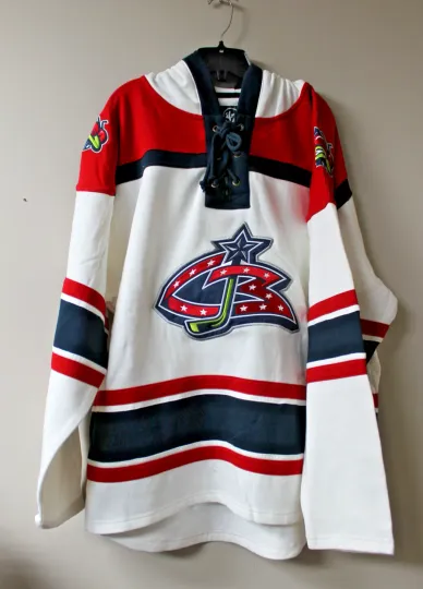 Discover Columbus Blue old time jersey midweight cotton hoodie