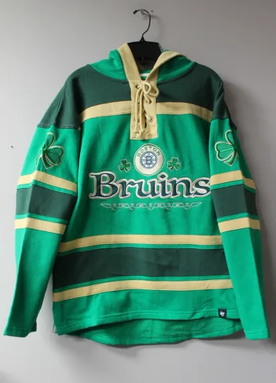 Discover New Boston Lacer jersey style Shamrock midweight cotton hoodie