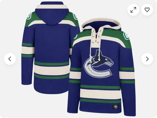 Men's '47  Royal Vancouver Canucks Superior Lacer Pullover Hoodie