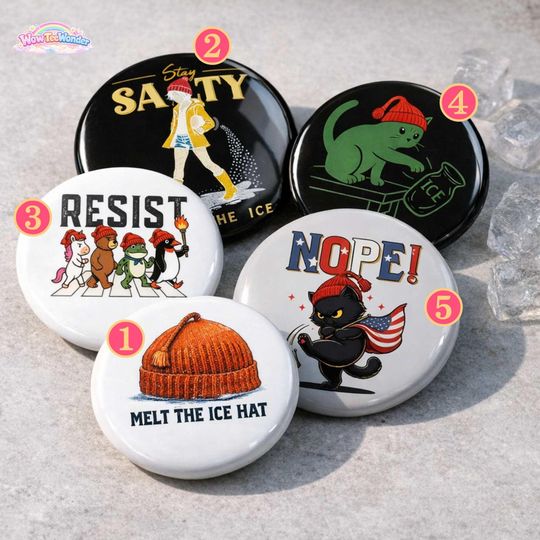 Discover Salty Melt ICE Hat Pin Button,Ice Melt Pin Button, Protest Hat Pin, Melt the ICE Pin, Abolish ICE Pin, Melt the Ice Protest Pin