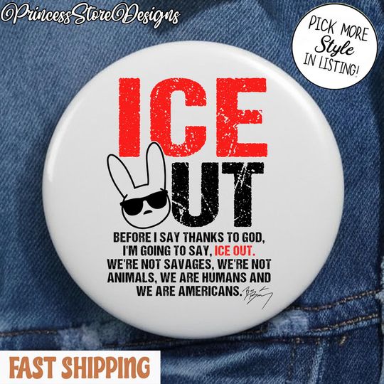 Discover Bunny ICE Out Pin Button, Anti ICE Protest Pin, Protest Resistance, Protest Abolish, Anti ICE Justice