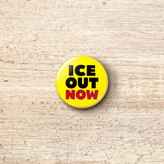 Discover ICE Out Pin Button - Anti-ICE Protest Pinback Buttons