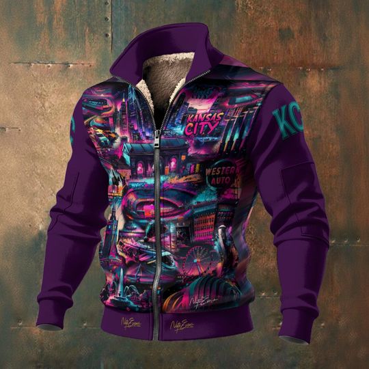 All-Over Print Men's Thick Knit Fleece Jacket