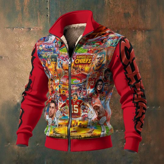 CHIEFS Unisex Fleece Jacket Men’s Thick Knit Outerwear