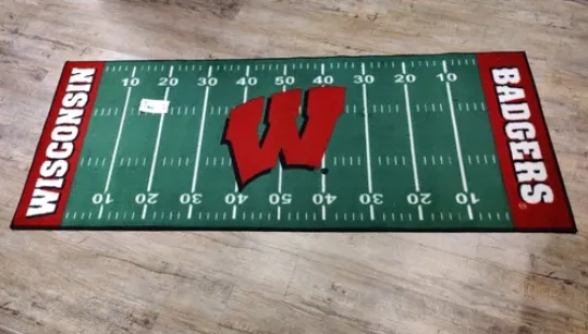 Wisconsins Badge 70x29.5 Football Field Runner Rug Mat