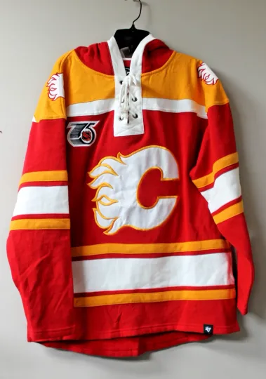 Calgary old time jersey style mid weight cotton hoodie