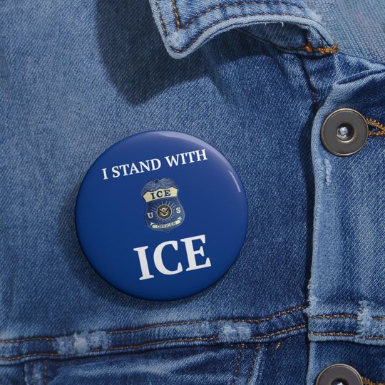 Discover I Stand With ICE Law Enforcement Pin Button | Police Support Lapel Steel