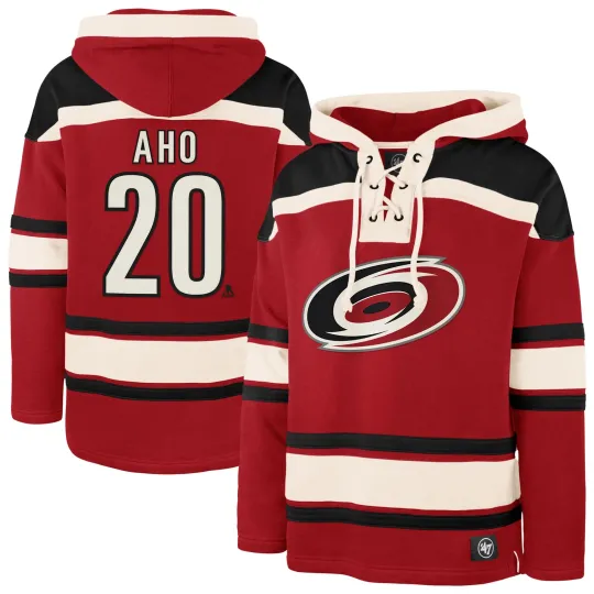 Discover Men's '47 Sebastian Aho Carolina Hurricanes Hockey Lacer Hoodie
