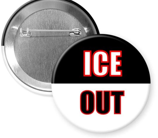 Discover ICE OUT, 2.5" pin-back button