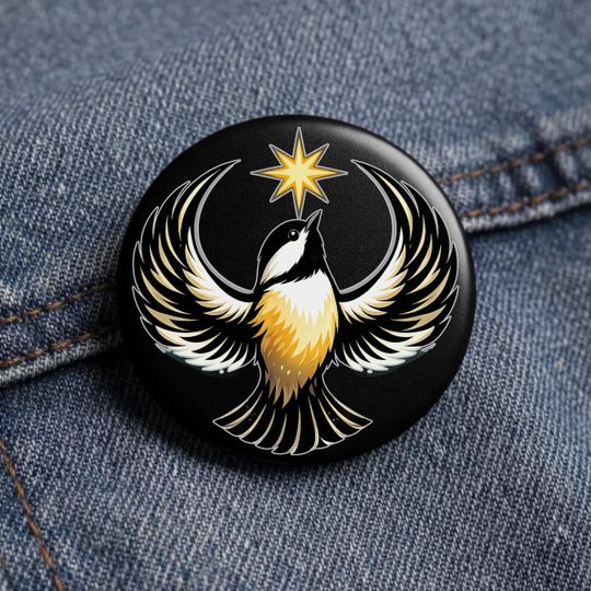 Discover Massachusetts Chickadee Rebel Pin Button, Massachusetts Rebel, Chickadee Resistance Symbol, Anti ICE Protest Accessory, Ice Out Protests