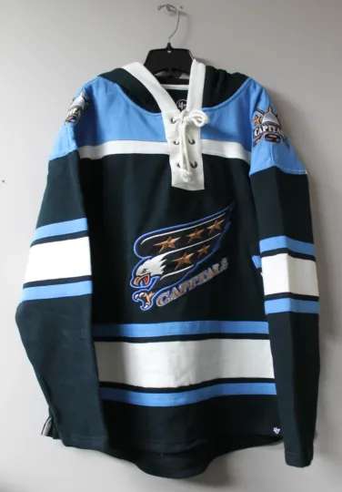 Discover Washington Capitals Lacer jersey style mid weight cotton hoodie