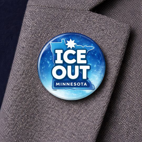 Discover Minnesota ICE OUT Solidarity - 3 sizes, Anti-Ice Political Protest Activist Flair, Political Protest Gear Pin, Activism Accessory, Anti ICE