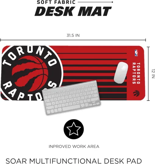 Discover Toronto Raptors Desk Mat 31.5"x12" Large NBA Mouse Pad Non-Slip Water Resistant