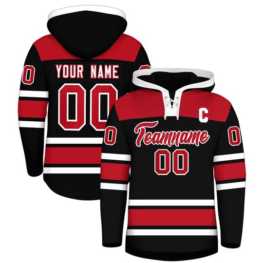 Discover KXK Custom Hockey Jersey with Hat Personalized Ice Hockey Team Uniform Long Sleeve Men Women Kids Toddler