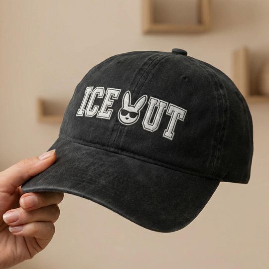 Discover Bunny Ice Out Embroidered Cap, Abolish ICE Statement Hat, Anti ICE Protest Dad Hat, Immigrant Rights Activist Headwear Stand For Equality