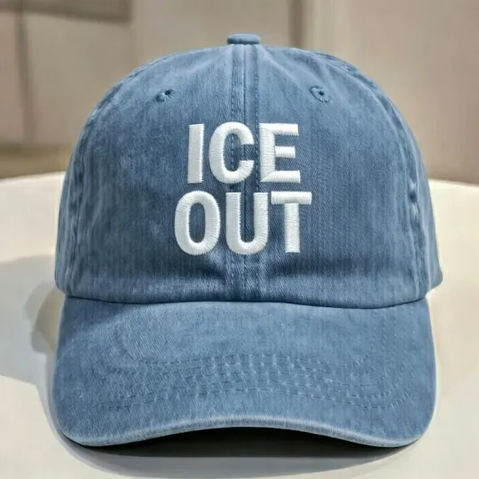Ice Out Text Slogan Hat Vintage Baseball Cap Adjustable Denim Hat