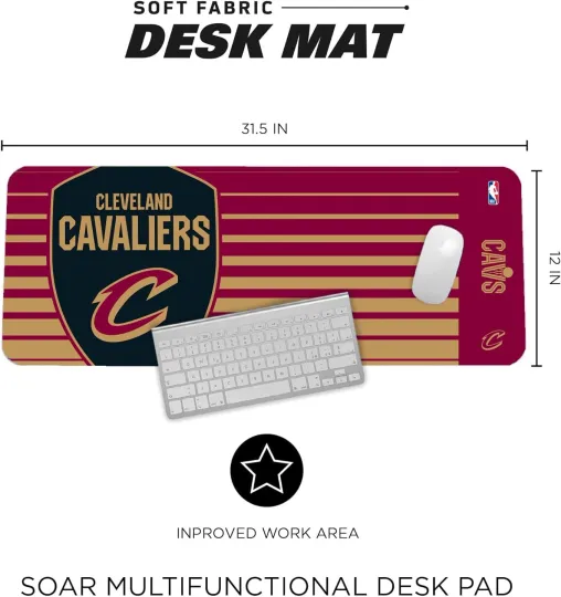 Cleveland Cavaliers Desk Mat 31.5"x12" Large NBA Mouse Pad Non-Slip Water Resist