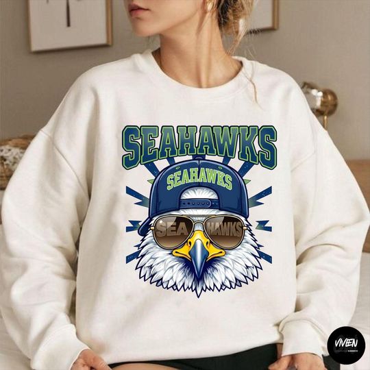Discover Seattle Football Fleece Crewneck Sweatshirt
