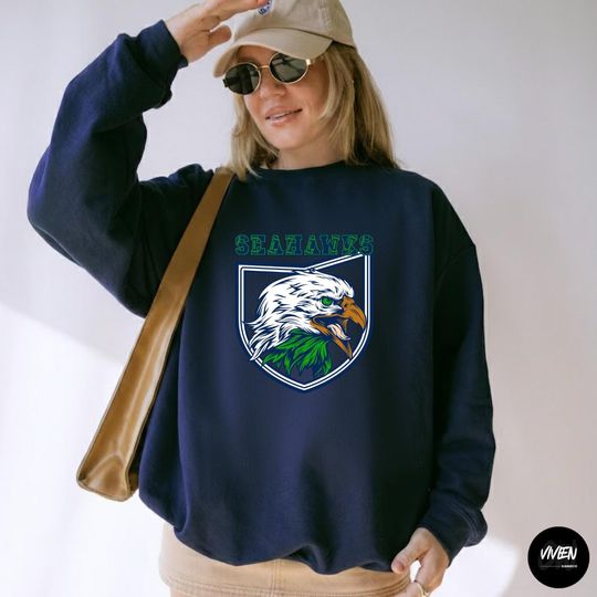 Seattle Football Sweatshirt Vintage Collegiate Seahawks Crewneck for Fans