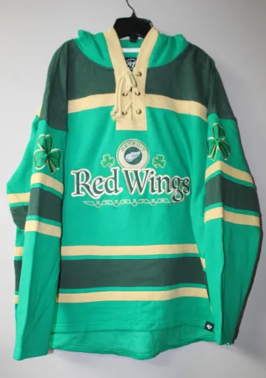 Discover New Detroit Lacer jersey style Shamrock mid weight cotton hoodie