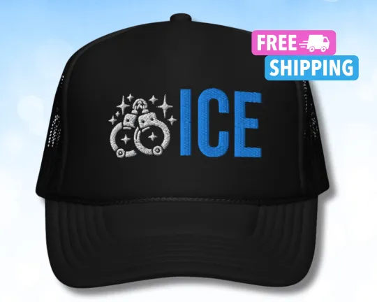 Discover ICE Hat Immigration Enforcement Foam Trucker Hat Pro America Trump MAGA