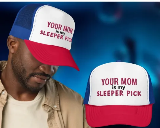 Funny Fantasy Football Hat Mom Joke Fantasy Draft Foam Trucker Hat Sleeper Pick