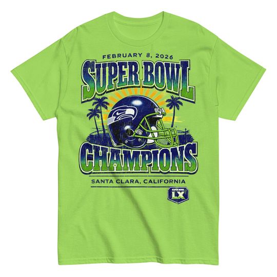 Discover Seattle Seahawks Super Bowl LX Champions Vintage T-Shirt