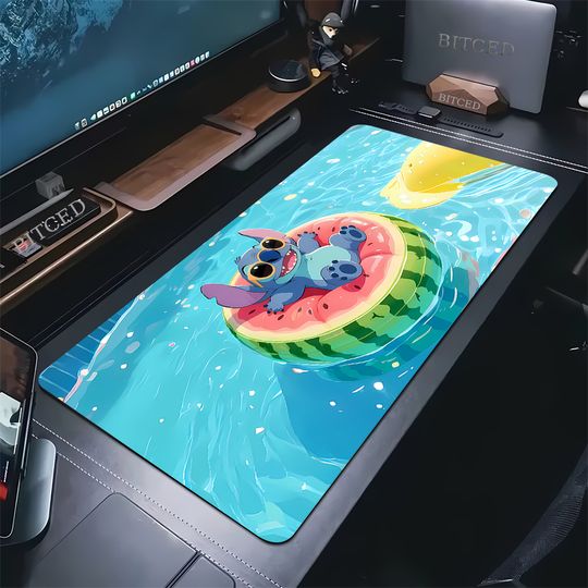 Discover HD Print Kawaii Anime Stitch Mousepad Computer Gamer Lock Edge Keyboard Cute Mouse Pad 900x400mm PC Non-slip Speed Soft Desk Mat