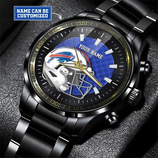 Discover Bills football Personalized Black Hand Watch Gift For Fans