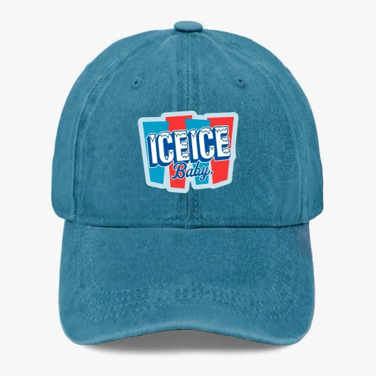 Discover Ice Ice Baby Hat Funny Meme Trucker Cap Red Blue Striped Humor Unisex