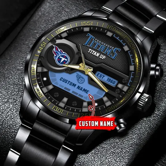 Discover Titans football Personalized Black Hand Watch Gift For Fans