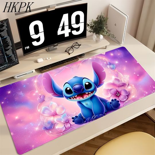 Discover Anime Stitch Large Mouse Pad Home Computer Cartoon Gaming Accessories Keyboard Mousepad Laptop Kawaii Forest Desk Mat 90x40cm