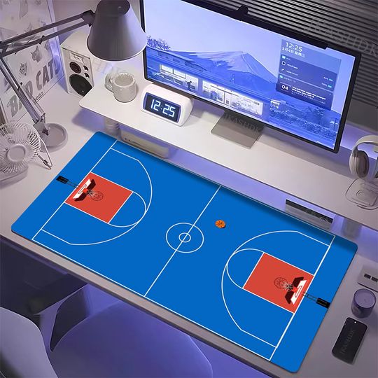 Discover Blue basketball court mousepad is anti-slip, durable, made of rubber and easy to clean, making it suitable for home and office