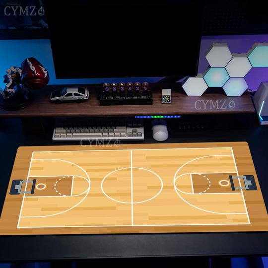 Discover Basketball court pattern design Mouse Pad Desk Mat rubber anti-slip Durable desk accessories Keyboard desktop pad basketball mat