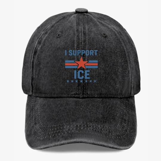 Discover I Support ICE Hat Patriotic Star USA Flag Baseball Cap Dad Hat Unisex Gift