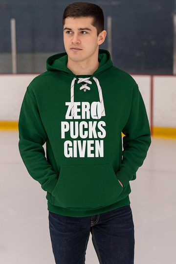 Funny Zero Pucks Given Hockey Fan Hoodie Unisex Lace Sweatshirt