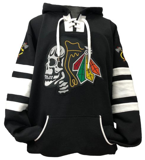 Discover Fear The Feathers Skull Game Day Hockey Hoodie