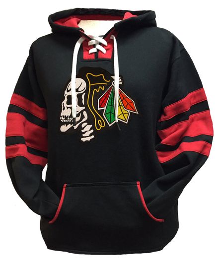 Discover Fear The Feathers Skull Game Day Hockey Hoodie