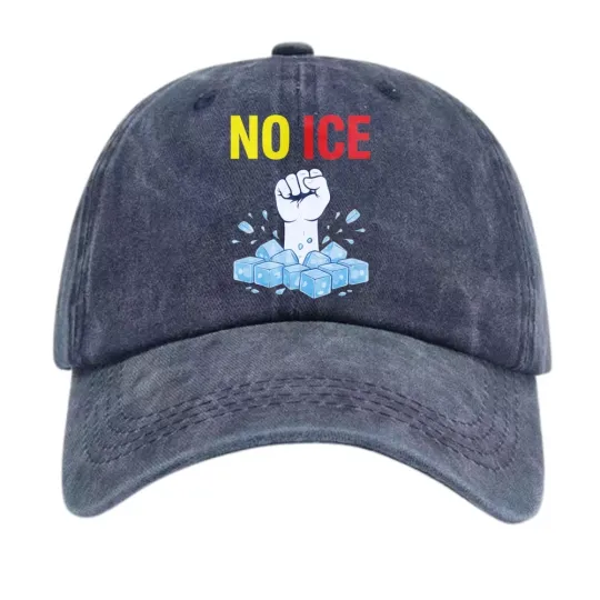 Discover NO ICE Graphic Dad Hat Raised Fist Design Adjustable Baseball Cap Unisex