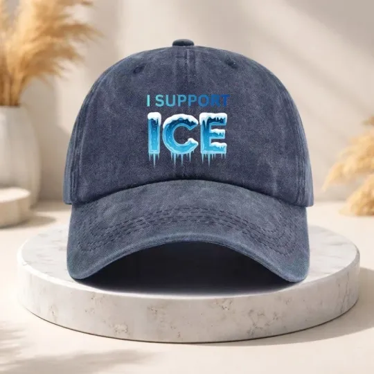 Discover I Support ICE Baseball Cap Vintage Distressed  Dad Hat Adjustable