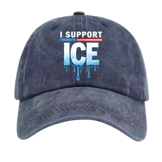 Discover I Support ICE Design Dad Hat Political Statement Adjustable Baseball Cap Unisex