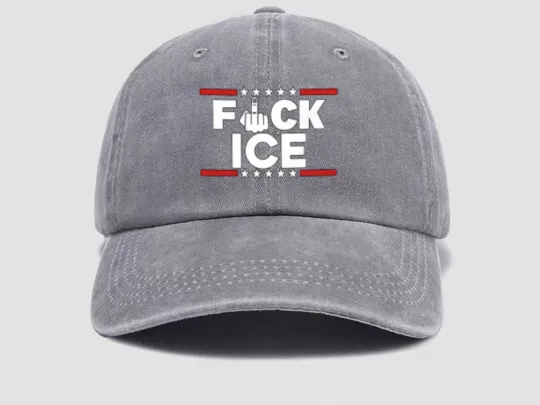 Discover Fck Ice Protest Graphic Dad Hat Political Streetwear Unisex Cap